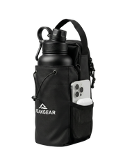 Geantă magnetică fitness PEAKGEAR neagră cu suport pentru sticlă