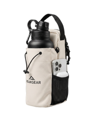 Geantă magnetică fitness PEAKGEAR albă cu suport pentru sticlă